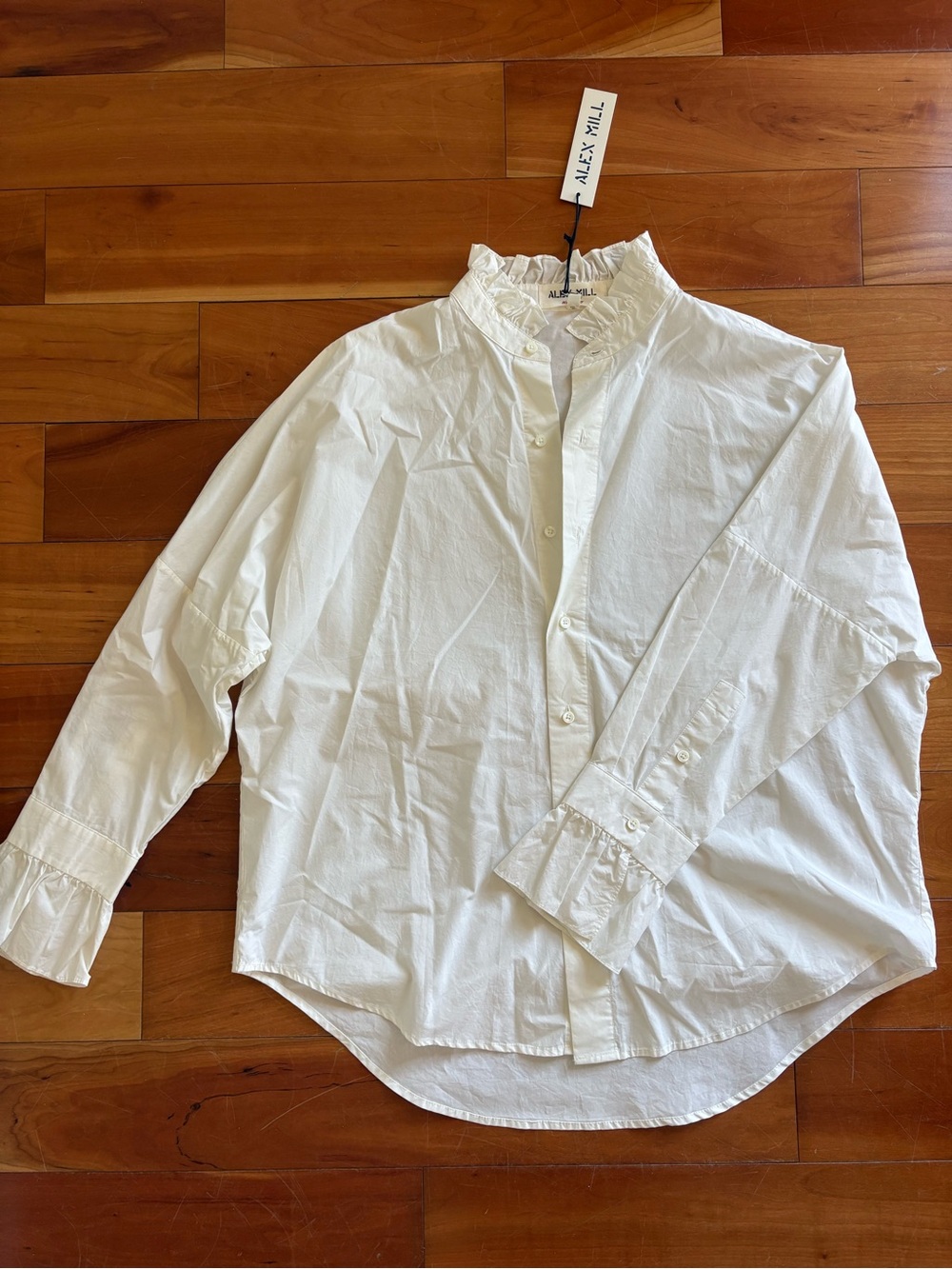 Alex Mill Easy Ruffle Shirt in Paper Cotton
